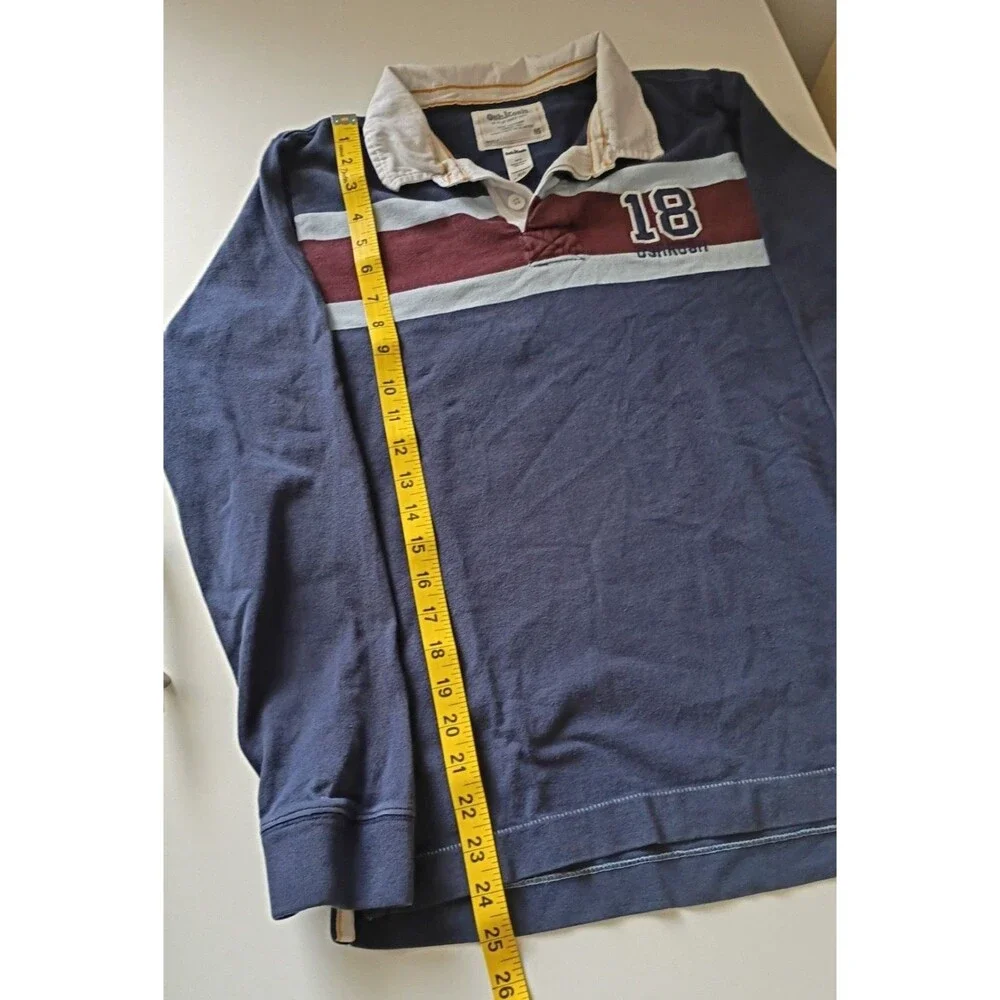 OshKosh B'gosh Rugby Long Sleeve Polo Shirt Blue 18 Graphic